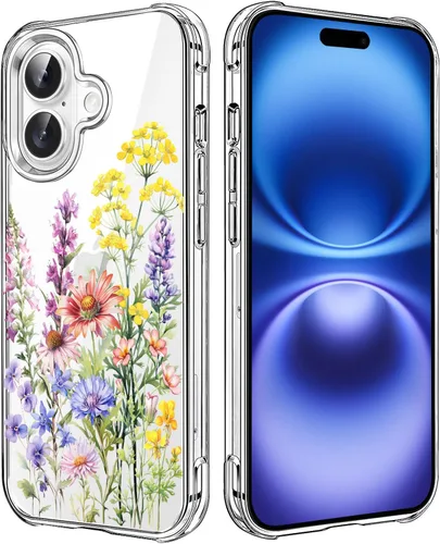 Miniatura 7 de Funda transparente de girasol compatible con iPhone SE 2022 SE 2020 7 8, funda trasera floral para niñas y mujeres, funda protectora transparente