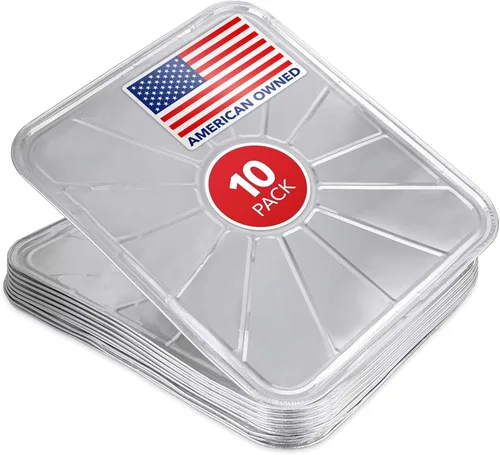 Revestimientos desechables de aluminio para horno (paquete de 10) forros de horno para la parte inferior del horno eléctrico y horno de gas, bandeja