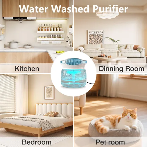 Miniatura 7 de Purificadores de aire de agua para el hogar, difusor de aroma para lavadora de aire, humidificador de lavado de filtro de aire, aceites esenciales