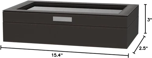 Miniatura 5 de HOUNDSBAY Mariner - Caja de almacenamiento para reloj para hombre, caja de reloj para relojes grandes, organizador de caja de reloj de piel