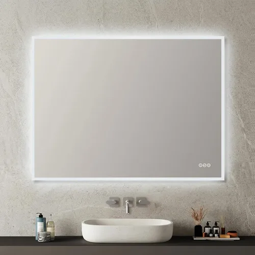 Miniatura 13 de Blossom Espejo de baño LED redondo de 24 pulgadas, espejo de tocador retroiluminado regulable con luz profesional CRI 90+, 0.197 in, antivaho