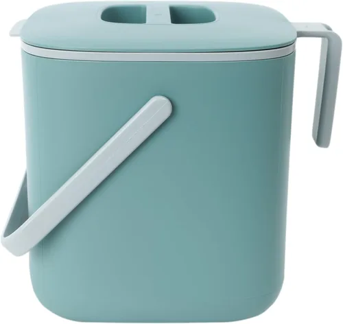 BLUE GINKGO - Basurero de cocina [2.6L / 0.69 GAL] – Cubo de desperdicios de alimentos sin filtro, hermético a olores, para encimera, con asas Verde