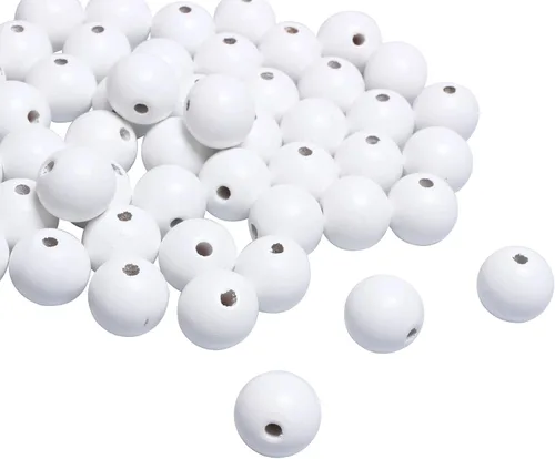 Miniatura 16 de 1000 cuentas de madera negras de 0.236 pulgadas a granel, cuentas espaciadoras sueltas de madera para manualidades hechas a mano, agujero de 0.079
