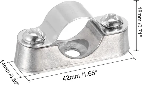 Miniatura 2 de UXCELL Paquete de 10 soportes de tubo - Abrazaderas para tubos de metal de 0.630 in de diámetro exterior, soportes de pared y techo
