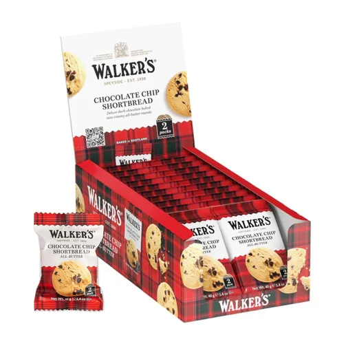 Walker's Shortbread - Galletas con chispas de chocolate, galletas de mantequilla pura, paquetes de bocadillos de 1.4 onzas (paquete de 20)