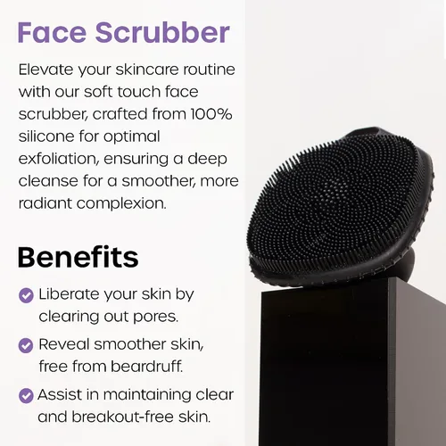 Miniatura 2 de The Man - Exfoliante facial de silicona para hombres, masajeador facial suave, elimina la piel muerta y seca, cepillo de limpieza facial