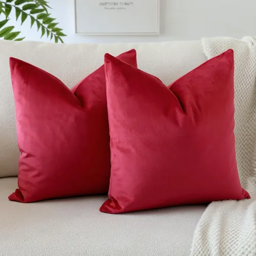 Miniatura 27 de OTOSTAR Fundas de almohada decorativas de terciopelo suave, funda de cojín cuadrada sólida, fundas de almohada para decoración del hogar, fundas