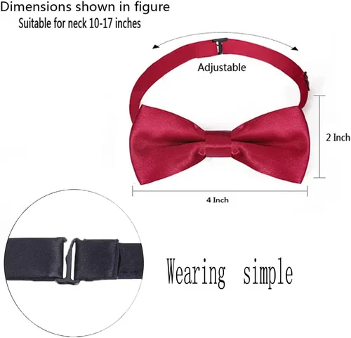 Miniatura 2 de AMPIL Pajarita con tirantes para niños pequeños, diseño elástico ajustable en Y con clips de metal fuertes para bodas, fiestas