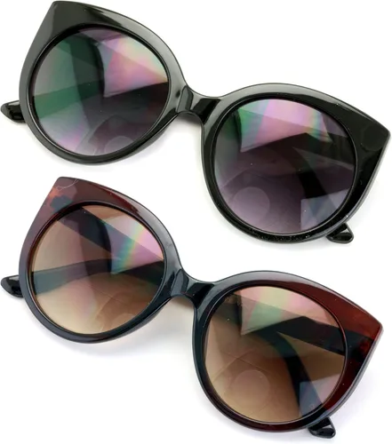 Miniatura 3 de 2 pares de lentes de sol bifocales de lectura de gran tamaño para mujer, lentes de lectura degradadas, lentes tintadas vintage, redondas, ojo de gato