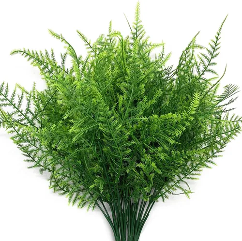 CATTREE Plantas artificiales, plantas de plástico, arbustos, helechos, hierba, arbustos, hojas falsas, boda, hogar, jardín, terraza, centros de