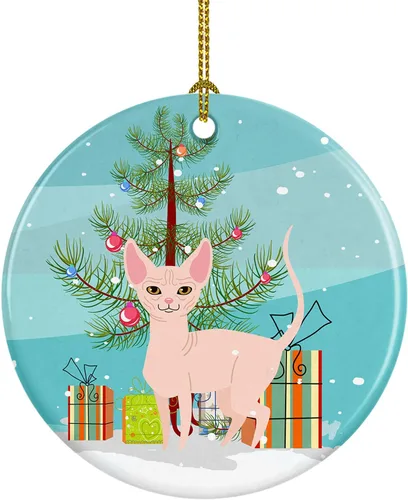 Miniatura 18 de Caroline's Treasures Árbol de Navidad de gato asiático, adorno de cerámica para colgar en el árbol de Navidad, decoración para el hogar, Navidad