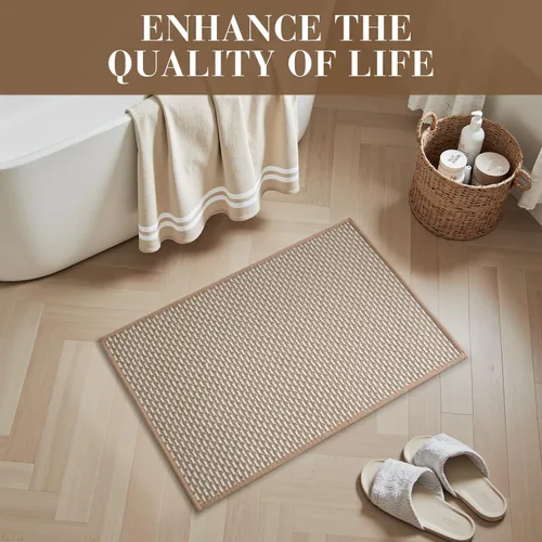 Miniatura 2 de RESARE Alfombra de baño antideslizante, lavable a máquina, súper absorbente, de secado rápido, suave y de apoyo, 17 x 24 pulgadas, color marrón