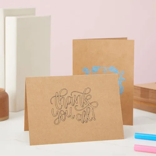 Miniatura 3 de Best Paper Greetings Papel kraft marrón A7 en blanco y sobres para hacer tarjetas, 5 x 7 pulgadas y 5.25 x 7.25 pulgadas, paquete de 50