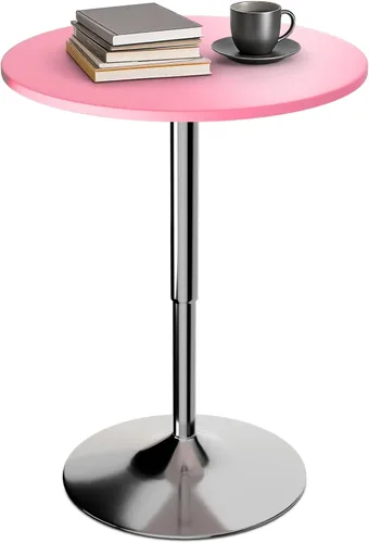 Miniatura 10 de Athena Collection Mesa redonda de bar de 27.5 a 36 pulgadas de altura ajustable, mesa de cóctel de altura de barra con base de metal giratoria, mesa