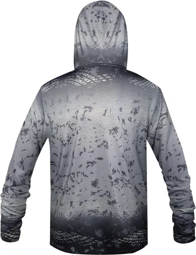 Miniatura 2 de Sudadera con capucha de pesca de alto rendimiento, UPF 50, manga larga, secado rápido, ajuste holgado, patrón de decoloración