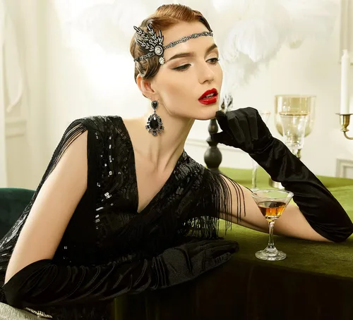 Miniatura 6 de BABEYOND Long Opera Party 20s - Guantes de satén elásticos para adultos, talla codo