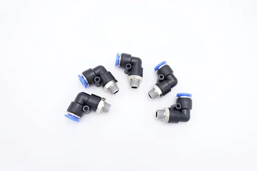 Miniatura 30 de Empuje para conectar conexión de tubo de 1/4" OD x 1/8" rosca NPT macho, codo neumático macho de aire línea de agua de aire de 90 grados codo