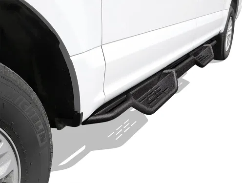 APS Estribos tubulares negros de 6 pulgadas estilo desplegable con barras Nerf compatibles con Ford F150 SuperCrew Cab 2015-2026 y F150 Lightning