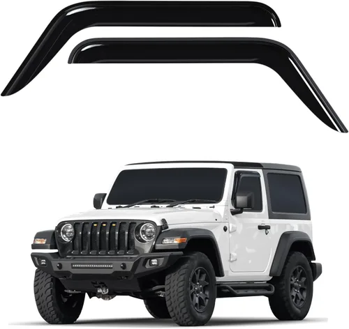 Miniatura 21 de Deflectores de ventana tintados ahumados con cinta adhesiva para ventana lateral, deflectores de lluvia compatibles con Honda Pilot 2016-2022 - 4