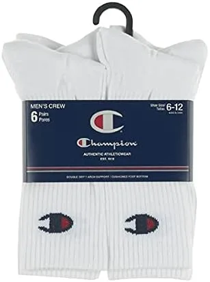 Miniatura 4 de Champion Calcetines altos para hombre que absorben la humedad en seco doble 6, 8, 12 paquetes disponibles