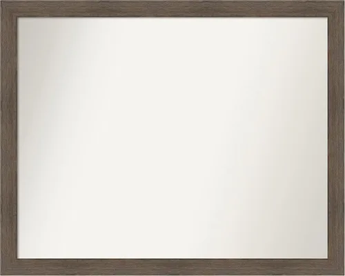 Miniatura 436 de Amanti Art Espejo de pared personalizado no biselado (24 x 27 pulgadas), marco estrecho de nogal chipre - varios tamaños personalizados - Espejo