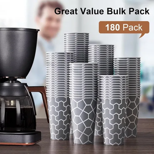Miniatura 8 de Paquete de 180 tazas de café de 16 onzas, tazas de café desechables de papel caliente de 16 onzas, taza de café de papel aislada para bebidas frías
