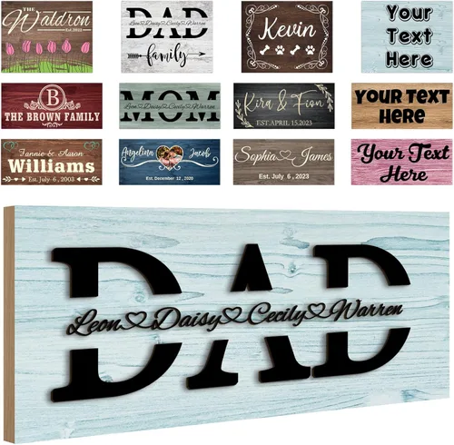 Miniatura 17 de Letreros personalizados de madera personalizados, decoración del hogar, regalos con texto, letreros de madera personalizados, tablero familiar