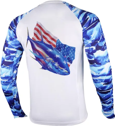 Miniatura 21 de Palmyth - Camiseta de pesca para hombre, con manga larga, protección solar ultravioleta FPU 50+, con bolsillo