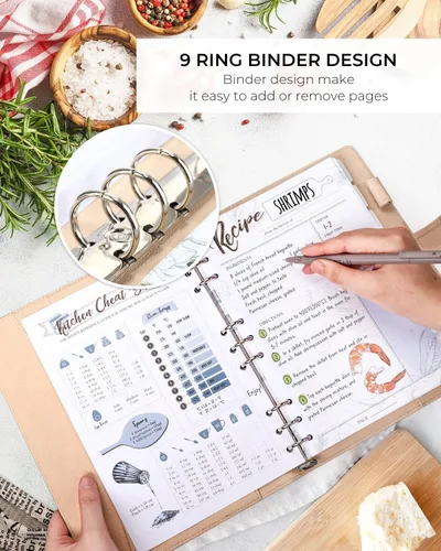 Miniatura 3 de molekaus Libro de Recetas, Libro de Recetas en Blanco para Escribir tus Propias Recetas, Cuaderno de Recetas para Cocina Familiar, Tapa Dura Beige