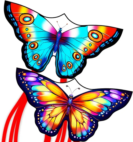 Xida - Cometa de mariposa para niños y adultos, fácil de volar, de 4 a 8 años, cometa grande con mango de 300 pies, perfecta para viajes a la playa