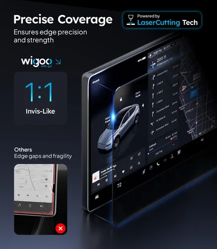 Miniatura 5 de Wigoo Protector de pantalla para Tesla Model 3 (2024 ~ 2026) y Model Y Premium 2025 mate [sin reflejos ni huellas dactilares] Accesorios