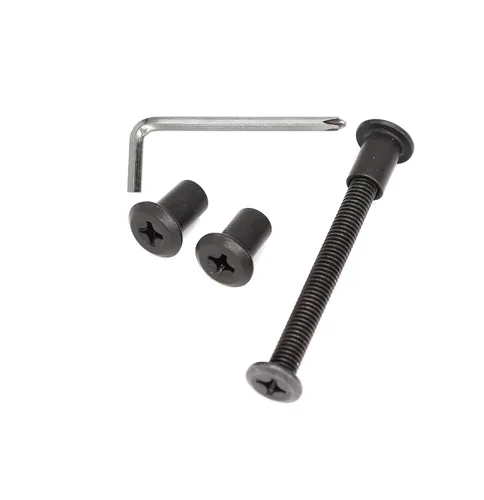 Miniatura 3 de Paquete de 10 tornillos de conexión Phillips M6 de 0.632 pulgadas, color negro, para muebles, camas y armarios