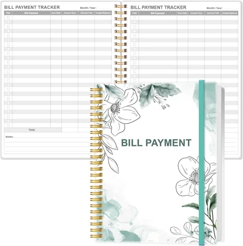 Miniatura 16 de Cuaderno de seguimiento de pagos de facturas, organizador mensual de facturas y planificador para presupuestos personales financieros, organizador