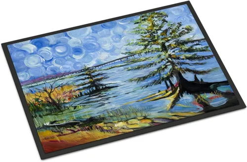 Miniatura 165 de Caroline's Treasures JMK1017JMAT - Tapete de caza de rana garza azul, 24 x 36 pulgadas, tapete para puerta delantera, interior y exterior