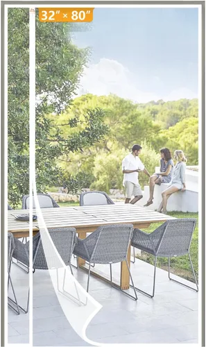 Miniatura 12 de Yotache Puerta mosquitera magnética reversible con apertura lateral izquierda y derecha, se adapta a puertas de 28 x 78 pulgadas, cortina de malla