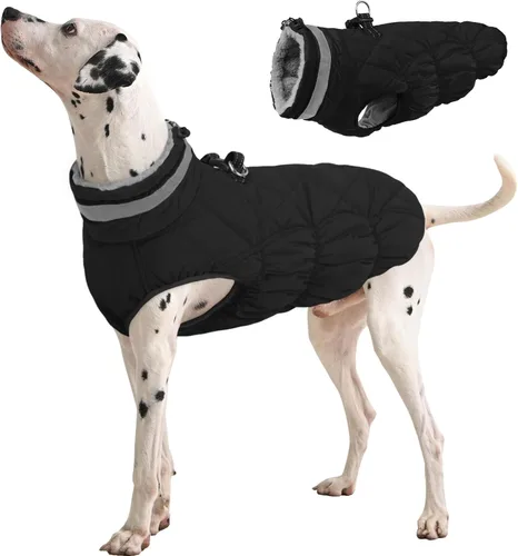 Miniatura 41 de FUAMEY - Chaqueta de invierno para perro, chaleco acolchado con arnés, ropa cálida para mascotas, abrigo con cremallera, impermeable, para perros