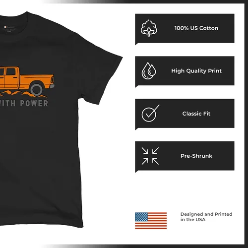 Miniatura 190 de Tee Hunt Camisetas gráficas y camisetas sin mangas para hombre Roll with Power Pickup Truck