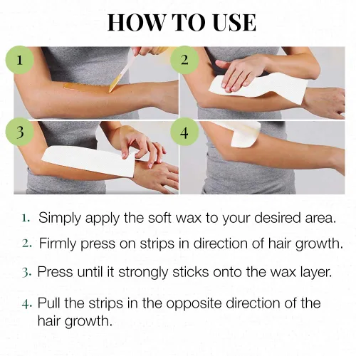 Miniatura 4 de Clean + Easy Rollo de tiras de cera de tela extra grandes, rollo de depilación no tejido para depilación, tiras de cera de muselina para cuerpo