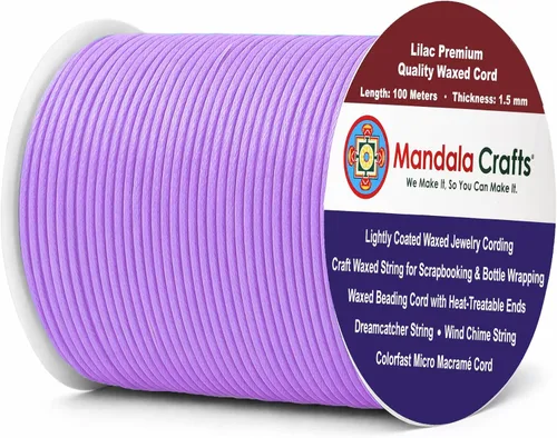 Miniatura 120 de Cuerda Mandala Crafts 0.03 pulgadas 109 yardas para hacer joyería, artesanía, macramé, cuerda de algodón encerado Negro