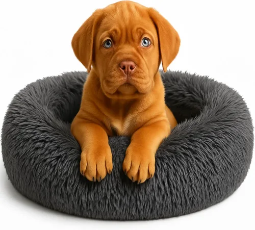 Miniatura 9 de Cama Relajante para Perros - Cama Dona Esponjosa para Alivio de la Ansiedad, Cama Ortopédica para Mascotas con Fondo Antideslizante, Nido Redondo