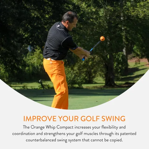 Miniatura 6 de Orange Whip Entrenador de swing de golf patentado y fabricado en Estados Unidos para mejorar el ritmo, la flexibilidad, el equilibrio, el tempo