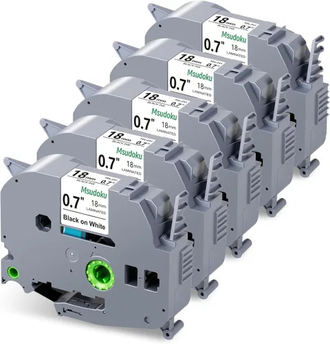 Miniatura 10 de Paquete de 4 cintas TZe TZ de 0.709 in 0.7 laminadas blancas de repuesto para cinta Brother TZe-241 TZe241 TZ-241 TZ241 TZ241 0.709 in etiqueta