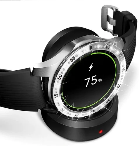 Miniatura 7 de FitTurn Anillo de bisel compatible con Samsung Galaxy Watch 4 Classic de 1.811 pulgadas/Galaxy Watch 1.811 pulgadas/Gear S3 Frontier & plateado