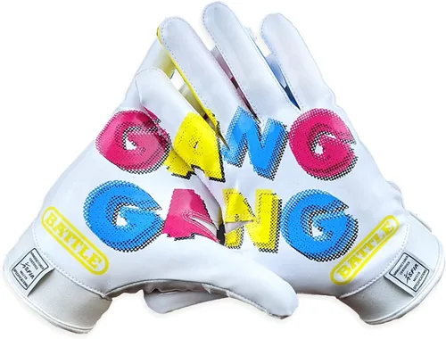 Miniatura 35 de Battle Sports - Guantes de fútbol americano para receptor abierto con dorso de mano, ultraadherentes y con agarre, antideslizantes, para adultos