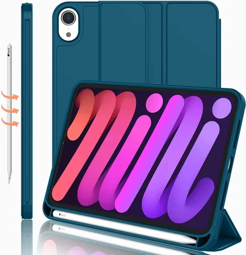 Miniatura 23 de iMieet Funda para iPad mini 7 2024 (A17 Pro), iPad mini 6 (8.3 pulgadas, modelo 2021), iPad mini 7ª/6ª generación con soporte para lápices, funda