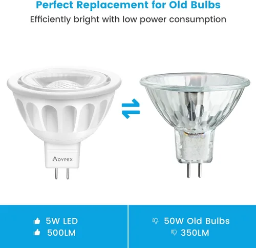 Miniatura 3 de Bombillas LED MR16, 5 W (equivalente a halógeno de 50 W), bombillas de luz de paisaje, 2700 K blanco cálido, base de dos pines GU5.3, foco LED MR16