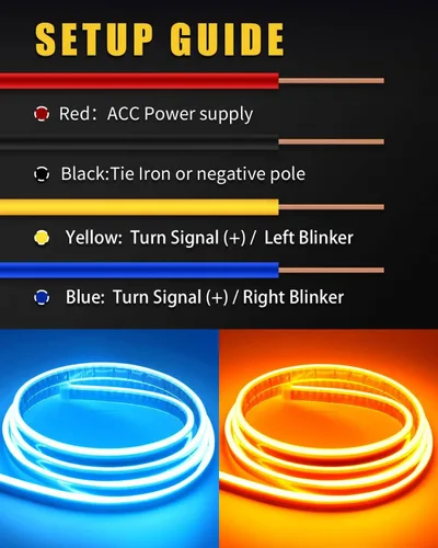 Miniatura 5 de Tira de luces de señal de giro secuencial con escaneo dinámico, luces LED de capó flexibles, DRL, luz de circulación diurna para coche, camión, SUV