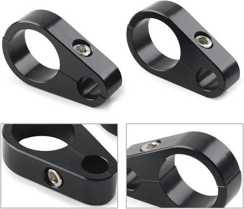 Miniatura 6 de 2 clips de abrazadera de cable de embrague de freno de motocicleta para manillar Harley de 1 pulgada, 1 agujero, negro