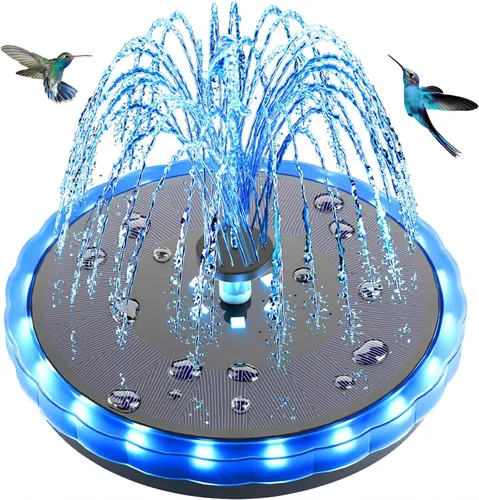 Miniatura 3 de SZMP Fuente solar de 3.5 W 2023 mejorada y bomba de fuente solar de 4 W para baño de pájaros, bomba de fuente solar con boquilla 7 en 1, 4 tubos