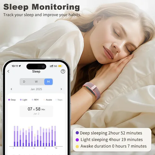 Miniatura 2 de Pulseras inteligentes para mujeres y hombres, rastreadores de actividad de salud con más de 120 modos deportivos, frecuencia cardíaca 24/7